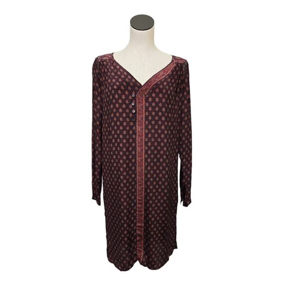 Sundance Women's‎ Boho Kurta Tunic Dress Split Sides Silky V-neck Petite XS - Picture 1 of 15